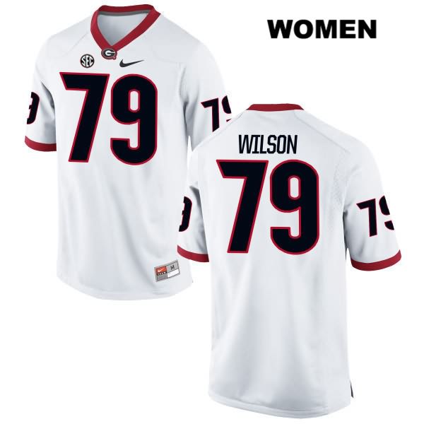 Georgia Bulldogs Women's Isaiah Wilson #79 NCAA Authentic White Nike Stitched College Football Jersey BYX6456CQ